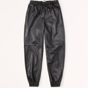 Abercrombie faux leather joggers